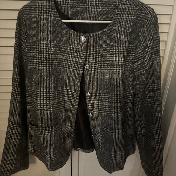 Plaid Button Jacket - Picture 3 of 4